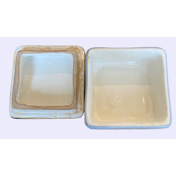 Square lidded trinket box Made in Italy for Vietri with a hand painted image an - Picture 5 of 9